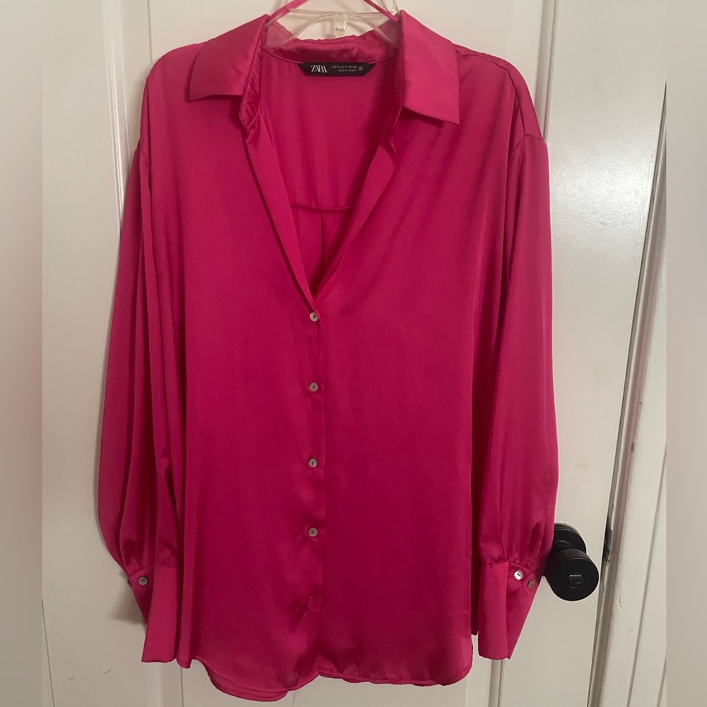 Zara satin dress shirt